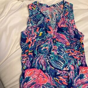 Lilly Pulitzer Vibrant Blue and Pink Top